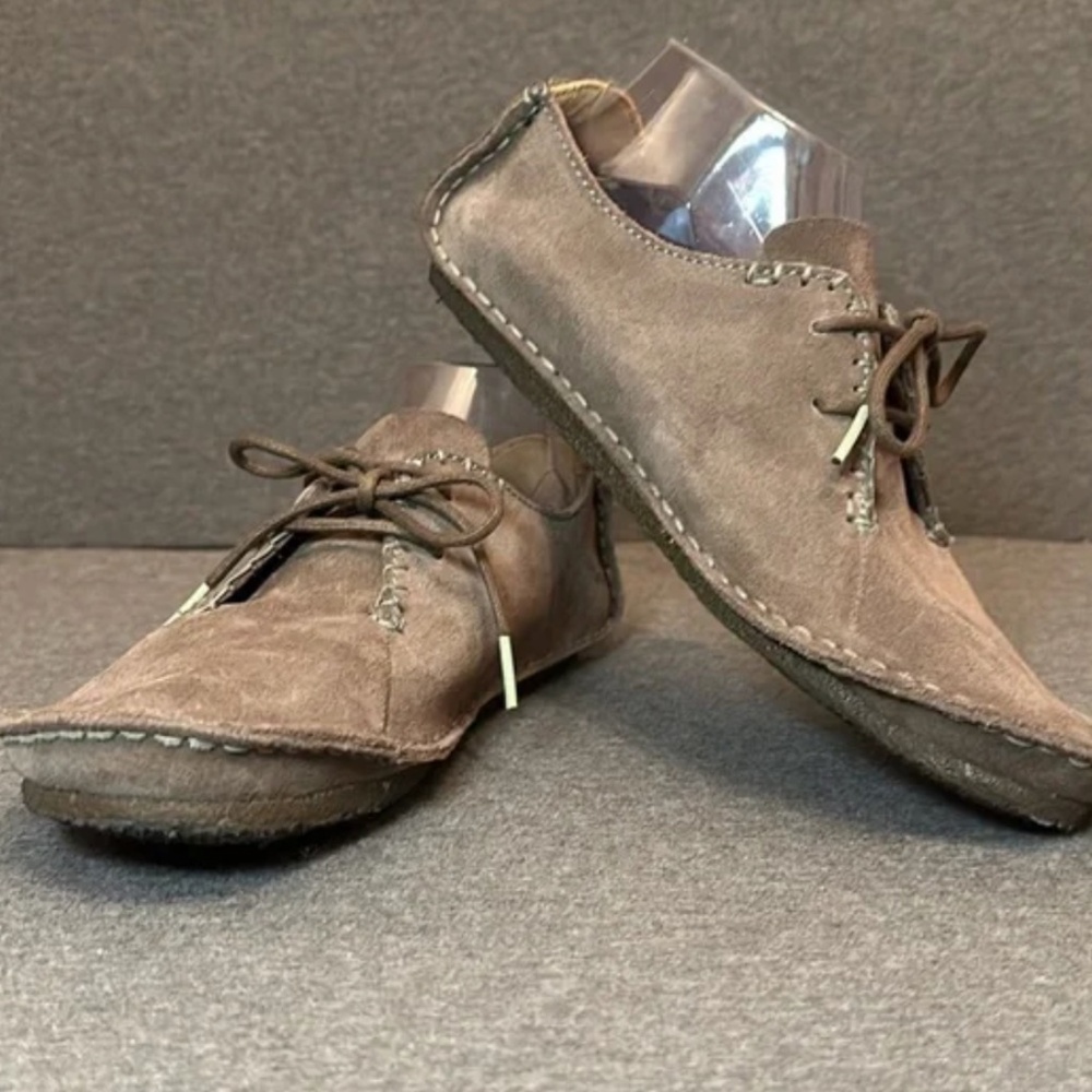 Clark’s Originals Faraway Field Moccasins Brown Suede Crepe Soles Women Size 9.5 - Picture 2 of 8